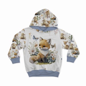 Forest kids animals Sweatshirt fabric, stretch Knitwear, French terry knit fabric, cotton knitwear, forest friends, woodland animals