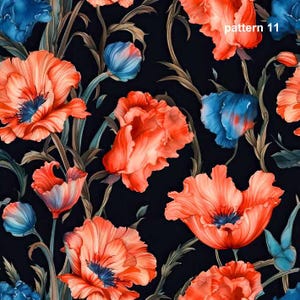 1 Meter Red poppies Italian Velvet Fabric, Upholstery Velvet, Digital Print, Velvet curtain, velvet pillow, Home Decor Fabric