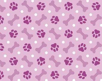 Colorful Dog Paws Waterproof Fabric Impregnated, colorful paws fabric, dog paw print, animal printed Waterproof Polyester by the half yard