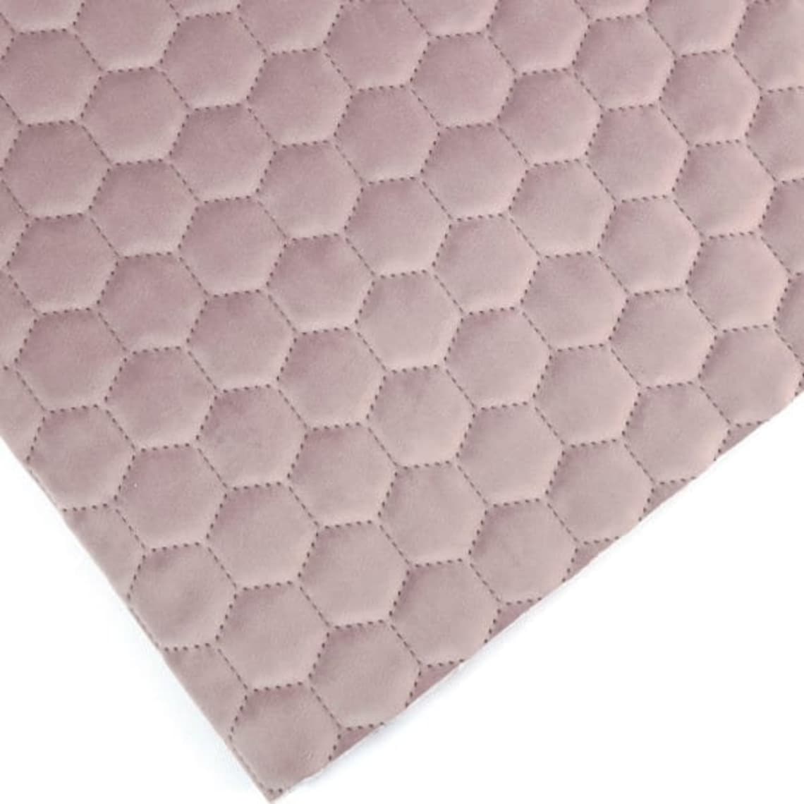 Velvet Quilted Hexagon Quilted Fabric Upholstery Etsy