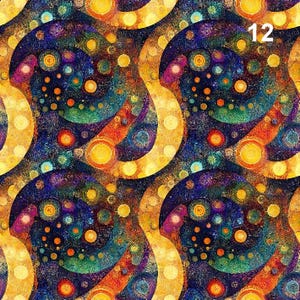 1 Meter Abstraktion Gustav Klimt Velours, Italienischer Samt, Velvetstoff, Velour Stoff, Digitaldruck-Samtstoff, Art Deco Stoff