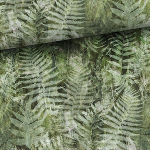 Ferns Bamboo Fabric, Shades of Ferns Bamboo muslin, muslin fabric, High quality Bamboo viscose 100%, width 160 cm