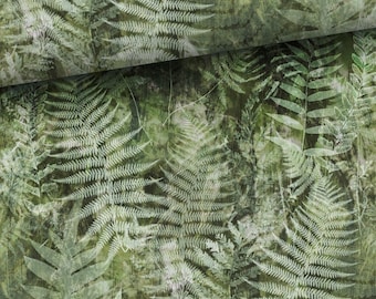 Farn-Bambus-Stoff, Shades of Ferns Bambus-Musselin, Musselin-Stoff, hochwertige Bambus-Viskose 100 %, Breite 160 cm