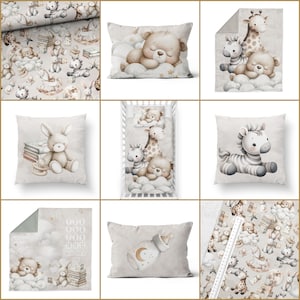 Collezione Sleeping Animals tessuto di cotone di alta qualità, pannelli da cucire per coperte, pannelli da cucire per biancheria da letto, pannelli da cucire in cotone