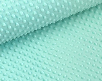 Plush minky, fabric Minky dots, 350g/m2 - 50cmx155cm, mint Minky