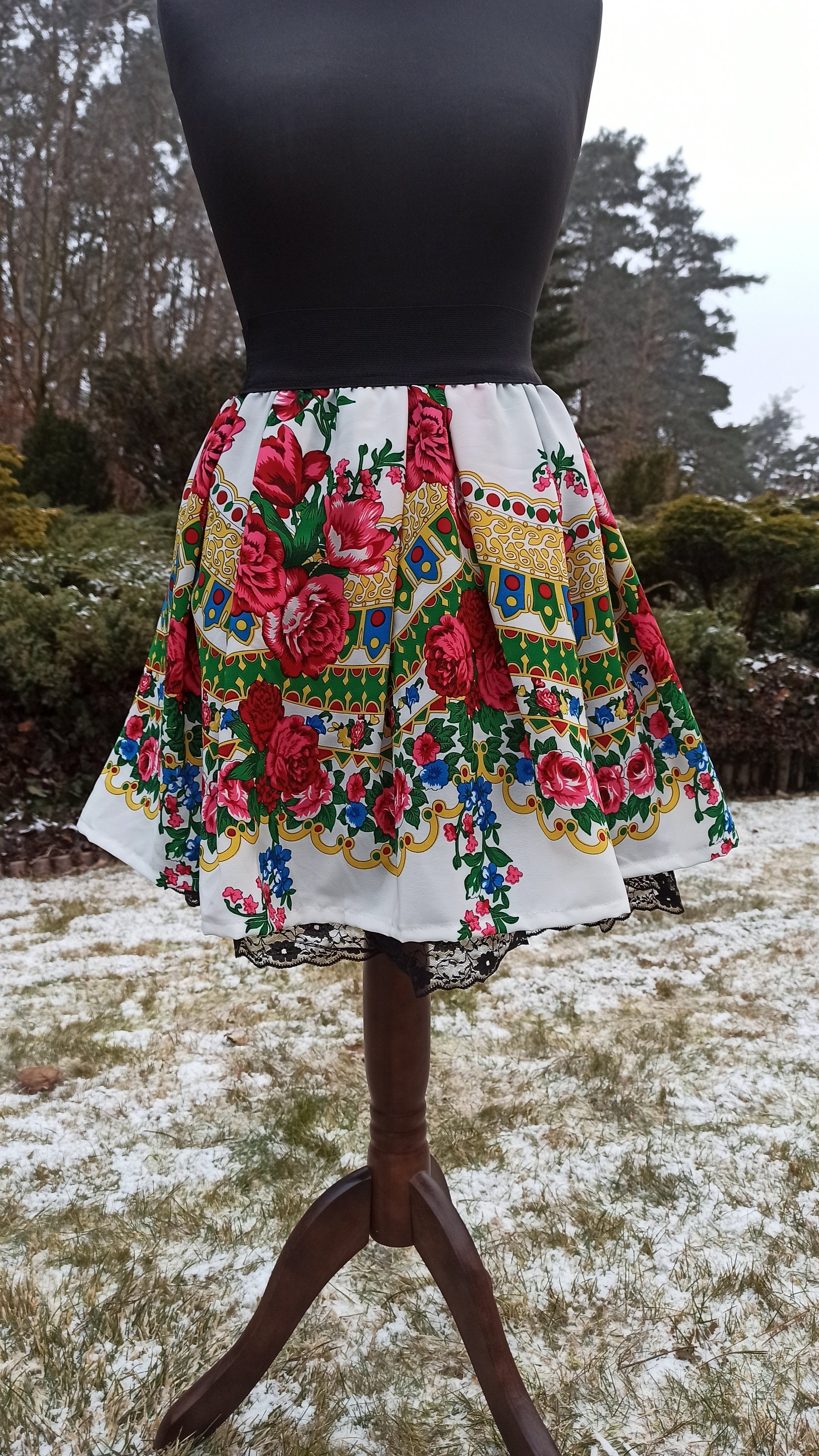 Traditional Folk Skirt Polish Folk Highlander Mini Skirt - Etsy