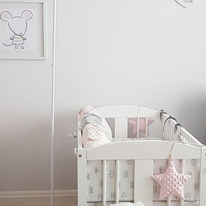 Metal canopy holder, metal frame, canopy holder, metal cot holder, Free-standing frame, Metal holder for canopy, for crib height 152cm