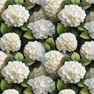 1 yard white hydrangea flowers Waterproof Fabric Oxford, Polyester Waterproof, Fabric Outdoor, Garden Fabric, Digital Print