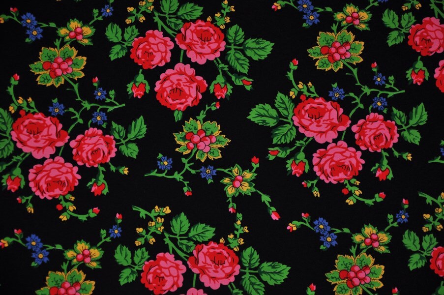 Polish Folk Farbic, Highlander Flowers Pattern, Folklore, Cleo
