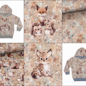 Ruffle sleeve animal forest print two-piece set