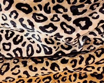 1 yd Beige Black Leopard Print Velvet Fabric, Upholstery Fabric, Upholstery Velvet, Digital Print of Leopart Pattern, length 100cm/1 yd