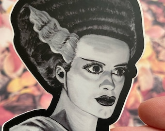 Bride of Frankenstein, Bride of Frankenstein Sticker, Bride of Frankenstein art, goth gifts, monster art, universal monsters, spooky sticker