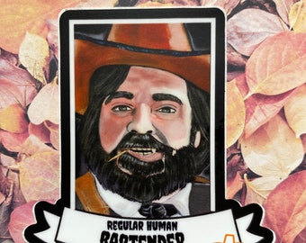 Jackie Daytona,human bartender, regular human bartender, what we do in the shadows, horror die cut sticker, Laszlo, WWDITS