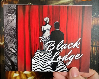 Twin Peaks Kunst, Twin Peaks die schwarze Hütte, Twin Peaks Postkarte, Twin Peaks Kunst, Dale Cooper