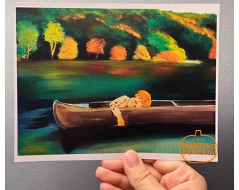 Horror Art Print, Friday the 13th, Camp Crystal Lake,  horror print, Friday the 13th art, spooky art, horror movie decor, horror h