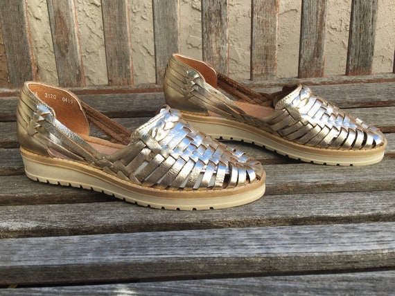 gold huaraches sandals