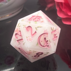 Victorian Rose JUMBO D20 | Floral D20 | Fairy D20 | Handmade Dice | Spring Dice | Druid Dice | DnD Dice | Jumbo Dice | TTRPG Dice