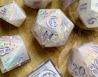 Romance Bookshelf Dice Set | Bookish | Artisan Dice | Handmade | DnD Dice | D&D TTRPG Gifts