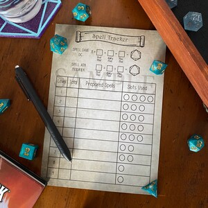 Dnd Spell Slot Tracker | Spell Tracker Dnd | Spell Tracker 5e | Spell ...