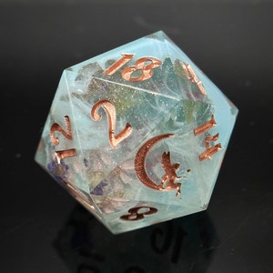 Handmade Druid's Magic Jumbo D20 | Floral Dice | Artisan D20 | Pastel Dice | Handmade Resin Dice | D&D TTRPG Gifts | Flower D20