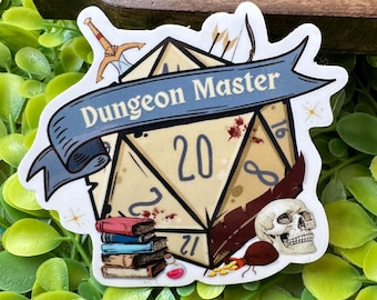 Dungeon Master D20 Sticker | DnD | Dungeons and Dragons | TTRPGs | DnD Gifts | DM Gifts | Game Master