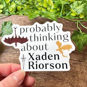Probably Thinking About Xaden Riorson Sticker | Fourth Wing Sticker | BookTok | Violet Sorrengail | Bookish Stickers | Tairn | Andarna