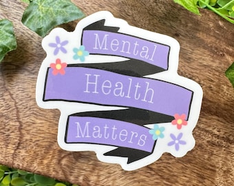 Bannersticker geestelijke gezondheid is belangrijk | Bewustzijn over geestelijke gezondheid | Angst | Depressie | Bipolair | OCS | ptss | ADHD | LGBTQ+ |