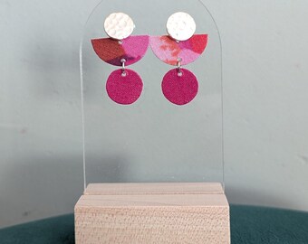 Lightweight Fabric & Metal Earrings | Bold Statement Earrings | Geometric Earrings  | Dangle Earrings | Nickel Free Earrings