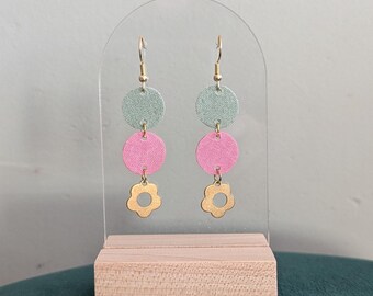 Lightweight Fabric & Metal Earrings | Bold Statement Earrings | Geometric Earrings  | Dangle Earrings | Nickel Free Earrings