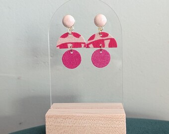Lightweight Fabric & Metal Earrings | Bold Statement Earrings | Geometric Earrings  | Dangle Earrings | Nickel Free Earrings