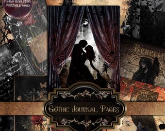 Kit de diario de rosas góticas: páginas imprimibles vintage (descarga digital)