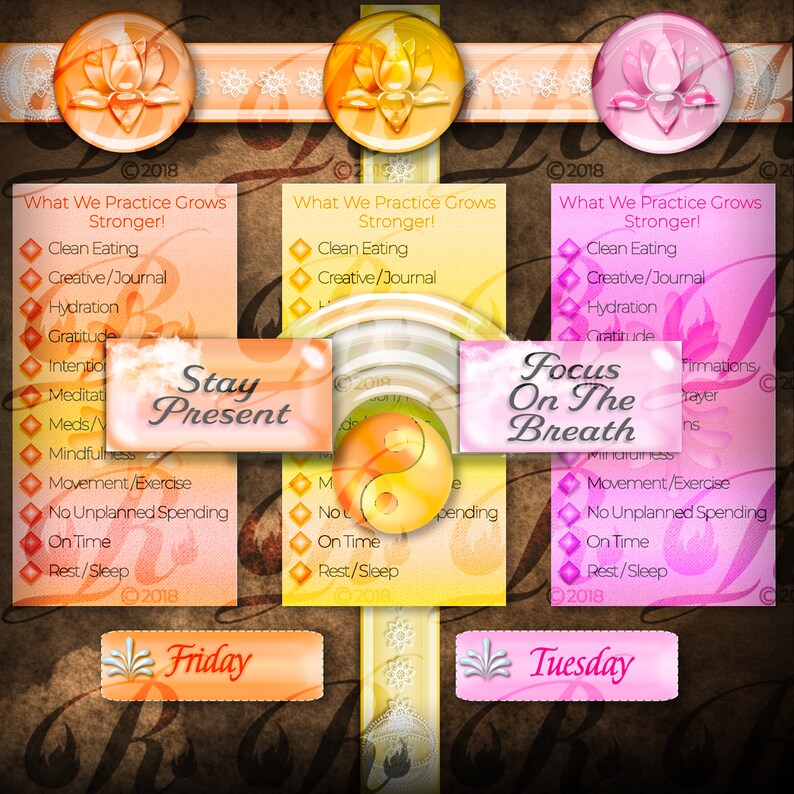 Lotus Printable Stickers for Self Care, Mindfulness, Trackers, Personal ...