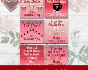 Tarjetas románticas de San Valentín, mensajes de amor (descarga instantánea)