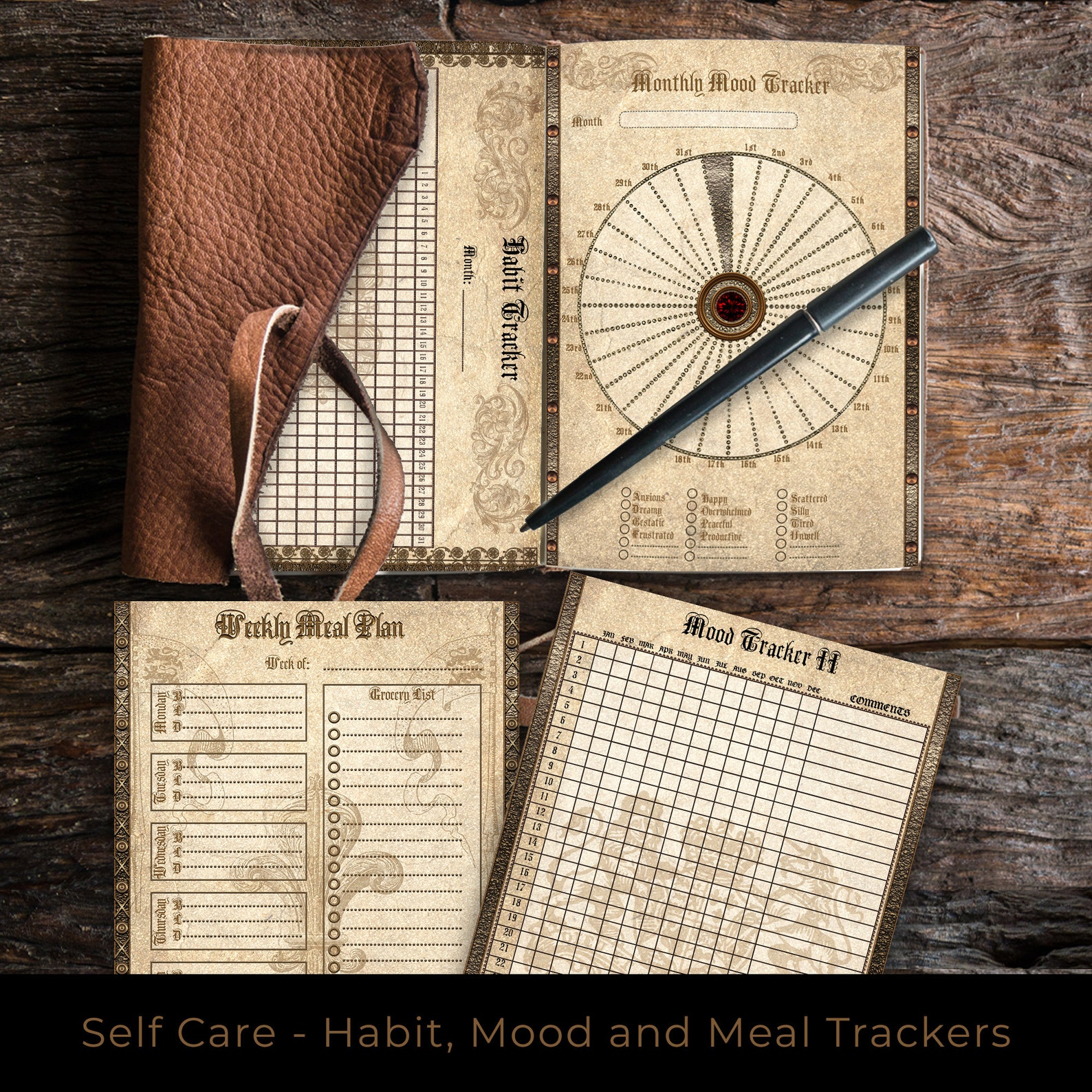 Gothic Printable Planner Kit A5 Planner Inserts Vintage - Etsy