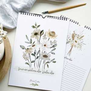 Everlasting floral birthday calendar | Watercolor | DIN A4