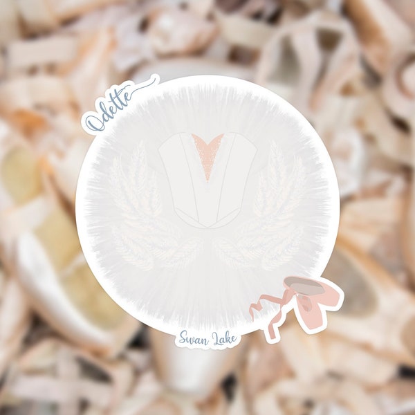 Swan Lake "Odette" Tutu Sticker | Ballet Character Costumes | 3" Water-Resistant | DaisyLeo Dancewear