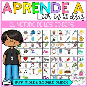 Aprende a leer en español en 20 días para imprimir / Español para niños / Español bilingüe / Fichas de español / Aprende a leer en español / PDF