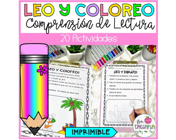 Comprensión De Lectura Leo Y Coloreo Leo Y Dibujo Reading Activities  Spanish for Kids Spanish Homeschool Spanish Worksheets 