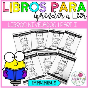 Puede incluir: Portadas de libros imprimibles en blanco y negro para aprender a leer en español. Las portadas presentan ilustraciones de niños sosteniendo carteles con combinaciones de letras como "M-P", "P-S", "S-L", "L-N", "N-T", "R-T" y "T-D". El texto en las portadas dice "¡Ya Puedo Leer!" que significa "¡Puedo leer!" en español. Las portadas están etiquetadas como "IMPRIMIBLE" que significa "imprimible" en español.
