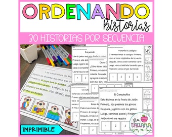 Ordenando Historias por Secuencia | Comprension de Lectura | Spanish Stories | Spanish worksheets for kids | Reading in Spanish | Printable