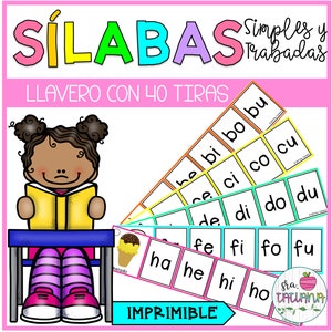 Llavero de Silabas | Silabas Simples y Trabadas | Learn Spanish | Spanish Activities | Alphabet flashcards | Spanish for kids