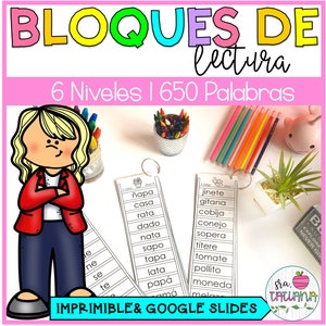 Printable Spanish Reading Fluency | Bloques de Lectura por Niveles | Sílabas | Spanish for kids | Spanish worksheets for kids | Spanish |PDF