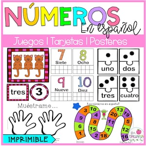 Printable Numbers in Spanish | Numeros en Español | Sentido Numerico | Kids Learning Spanish | Juegos | Tablas de 10| Contando hasta 100