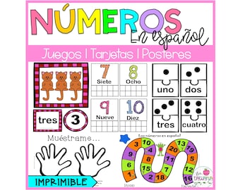 Printable Numbers in Spanish | Numeros en Español | Sentido Numerico | Kids Learning Spanish | Juegos | Tablas de 10| Contando hasta 100