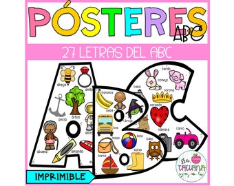Printable Spanish Alphabet Posters | Afiches del Alfabeto en Español | El alfabeto | Spanish Homeschool | Spanish for Kids | Learn Spanish