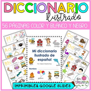 Printable Picture Dictionary in Spanish | Diccionario Ilustrado | Vocabulario | Learning Spanish |Spanish for kids |Read in Spanish
