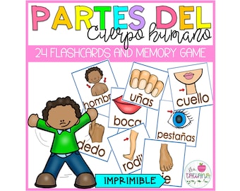 Imprimable Les parties du corps | Parties du corps en espagnol | Espagnol pour les enfants | Tarjetas de Vocabulario | Les enfants apprennent l'espagnol | PDF | Numérique
