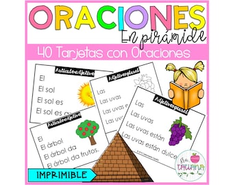 Printable Spanish Fluency Pyramids | Oraciones en Pirámide | Fluidez en la Lectura |learning Spanish |Spanish for kids |Read in Spanish |PDF