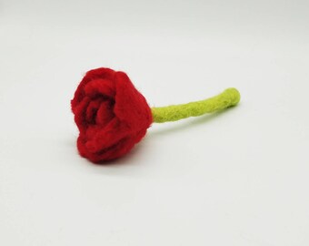 Felted Rose Decoration, Rose, Anniversary Rose, Valentine's Gift, Gifts for Her, Gifts for Him, Felted Decoration, Red Rose, Flower Gift