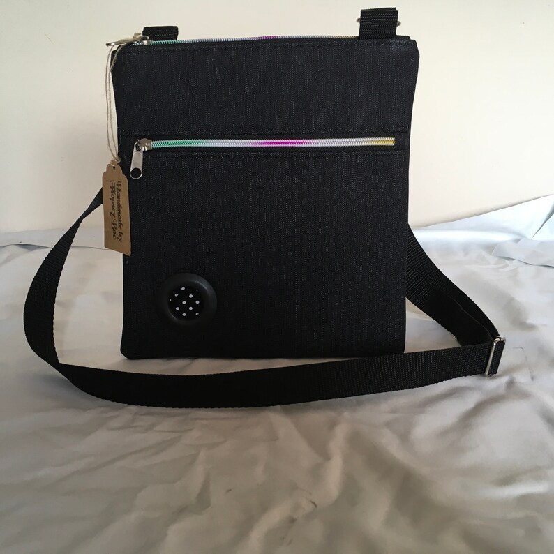 Dog walking bag cross body bag dog bag demin fabric bag Etsy